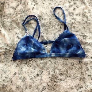 Triangle Blue Tie-dye Bathing Suit Top